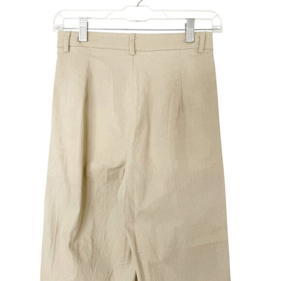 Princess Polly High Waisted Wide Leg Carter Pants Beige Size 2 - Picture 7 of 10